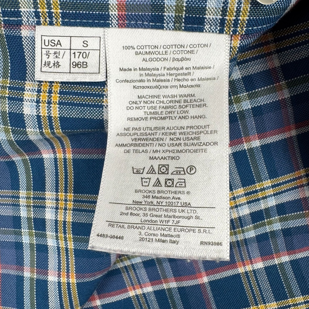 Brooks Brothers Regent Button Down Shirt Long Sleeve Plaid Cotton Mens Small S - Picture 9 of 13